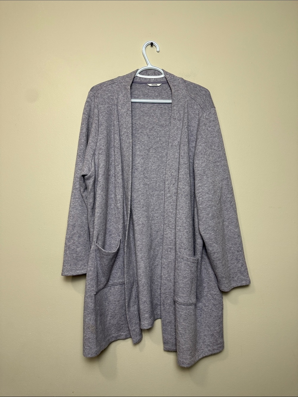 Penningtons Light Gray Open-Front Cardigan size 2X